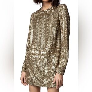 Roysse sequin long sleeve mini dress